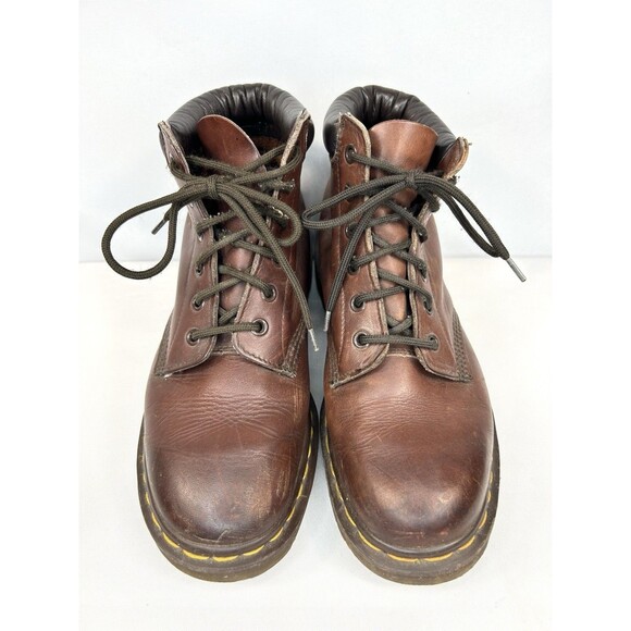 Vintage Dr Doc Martens England Womens Boots Size 8 Brown Leather Combat - Picture 3 of 10
